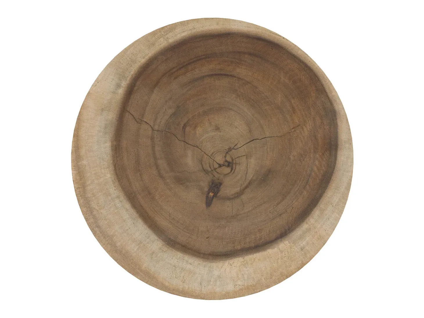 Mesa auxiliar redonda negra en madera de suar D35cm - Janah