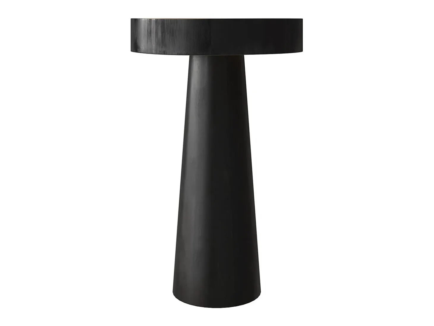 Mesa auxiliar redonda negra en madera de suar D35cm - Janah