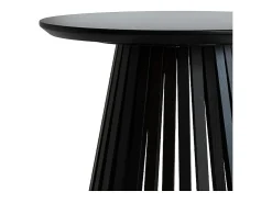 Mesa auxiliar redonda negra de madera de acacia D50 cm - Képès