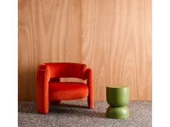 Mesa auxiliar, rincón de sofá, mesita metal ø32 x h42cm verde