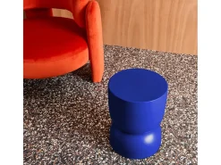 Mesa auxiliar, rincón de sofá, mesita metal ø32 x h42cm azul