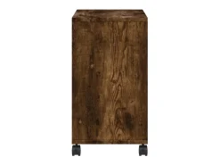 Mesa auxiliar ruedas madera ingeniería roble ahumado 50x30x55cm