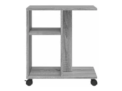 Mesa auxiliar ruedas madera ingeniería gris Sonoma 50x30x55 cm