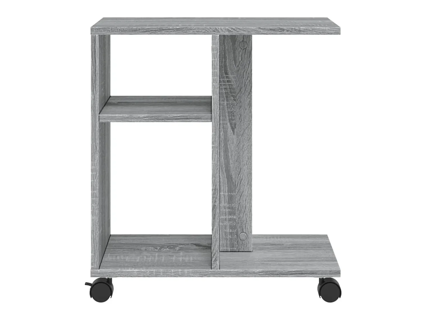 Mesa auxiliar ruedas madera ingeniería gris Sonoma 50x30x55 cm ES230717