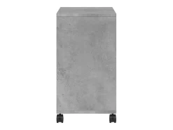 Mesa auxiliar ruedas madera ingeniería gris hormigón 50x30x55cm