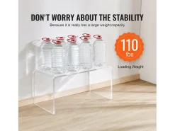 Mesa Auxiliar SucceBuy de Acrílico en Forma de C SucceBuy Mesa Auxiliar Transparente Altura de 41CM
