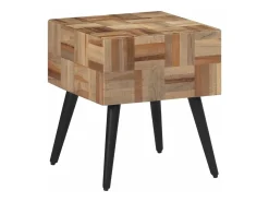 Mesa auxiliar teca reciclada maciza 40x40x45 cm