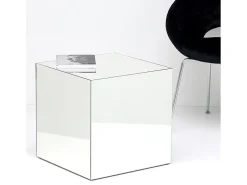 Mesa auxiliar Timon con espejo plateado L 45 cm