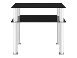 Mesa auxiliar vidrio templado negra 45x50x45 cm