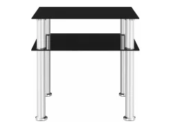 Mesa auxiliar vidrio templado negra 45x50x45 cm