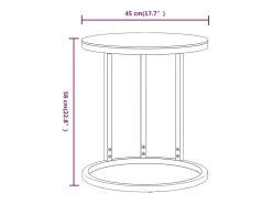 Mesa auxiliar vidrio templado transparente y dorado 45 cm