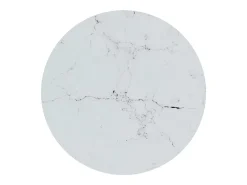 Mesa auxiliar vidrio templado dorado y mármol blanco 45 cm