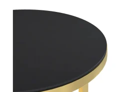 Mesa auxiliar vidrio templado negro y dorado 45 cm ES888776