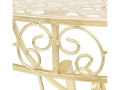Mesa auxiliar vintage metal semicircular 72x36x74 cm dorado