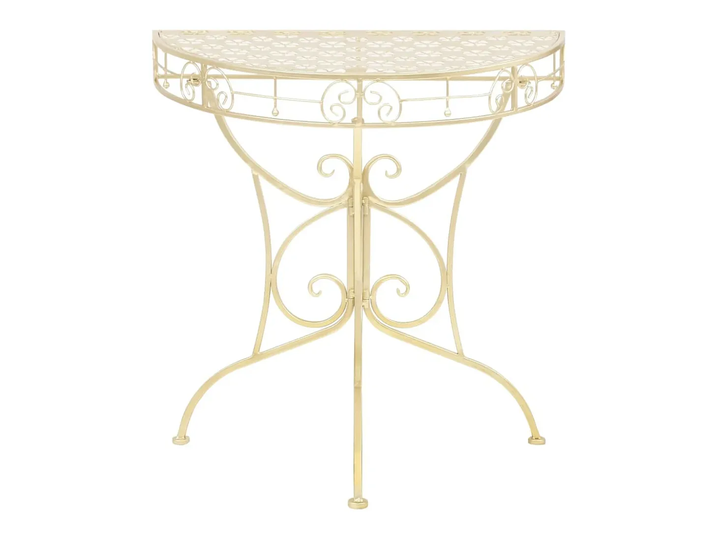 Mesa auxiliar vintage metal semicircular 72x36x74 cm dorado