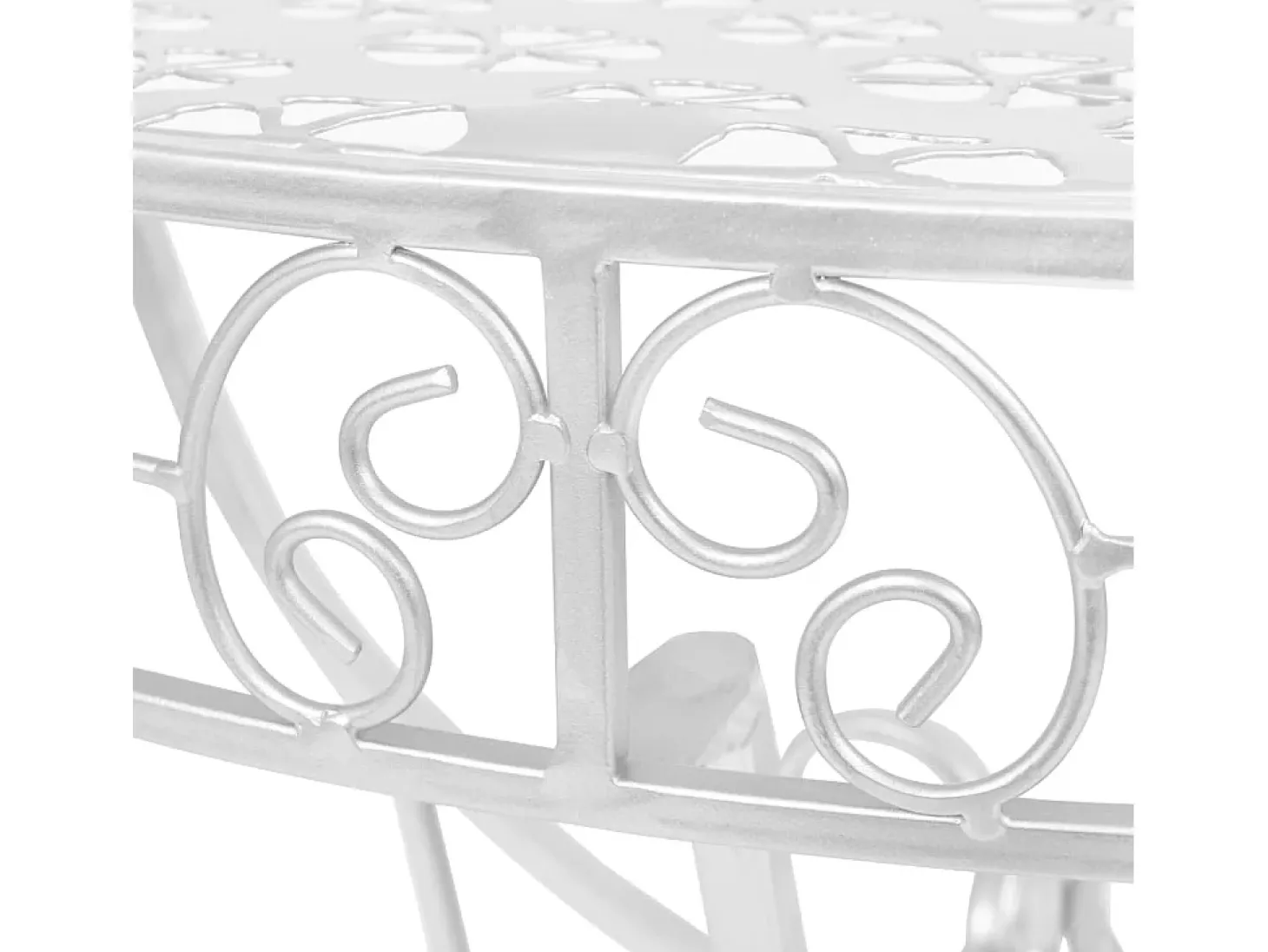 Mesa auxiliar vintage metal semicircular 72x36x74 cm plateada