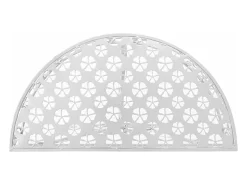 Mesa auxiliar vintage metal semicircular 72x36x74 cm plateada