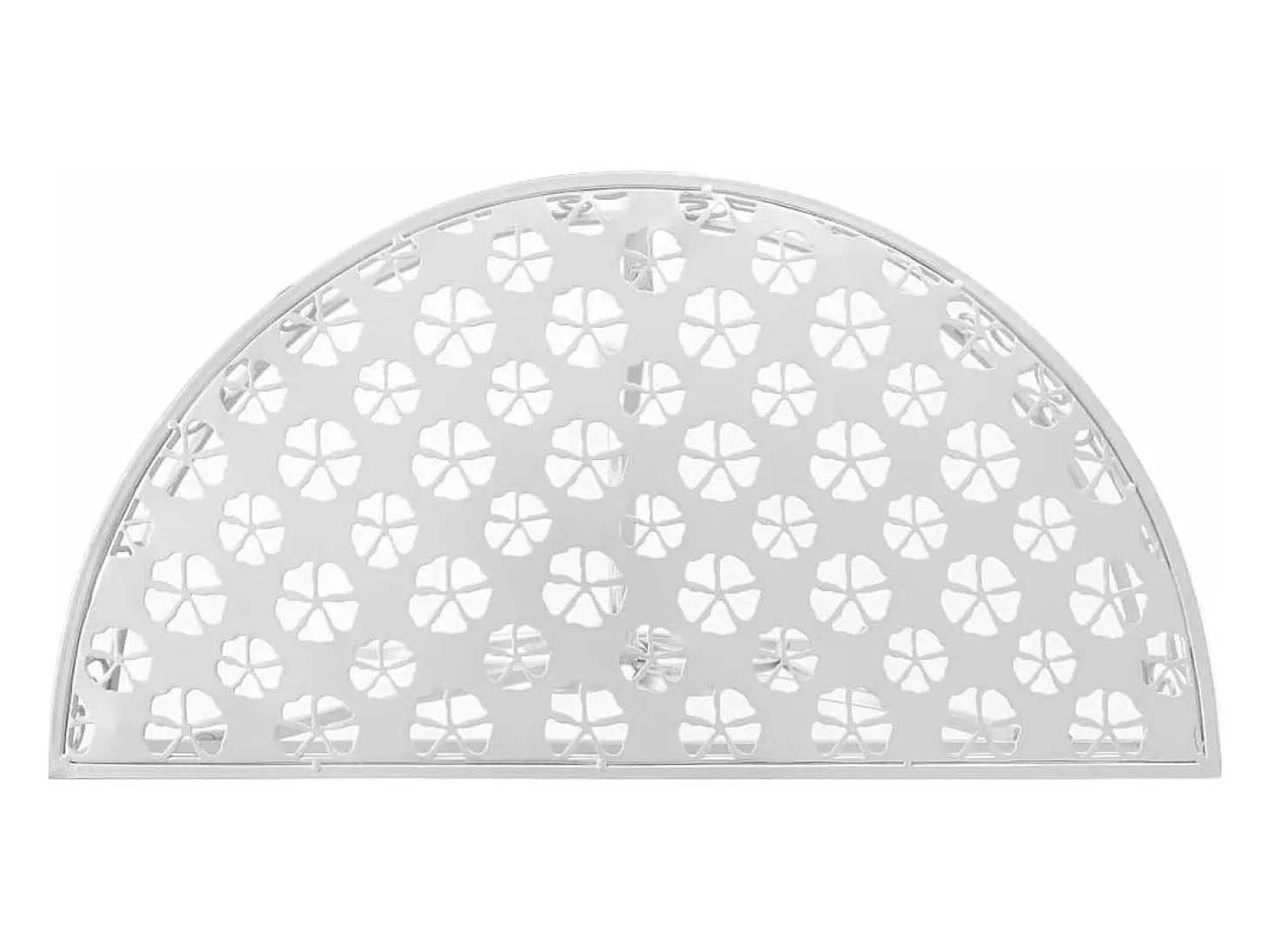 Mesa auxiliar vintage metal semicircular 72x36x74 cm plateada