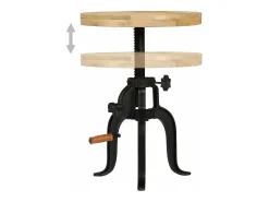 Mesa auxiliar 45x(45-62) cm madera de mango y hierro fundido