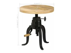 Mesa auxiliar 45x(45-62) cm madera de mango y hierro fundido