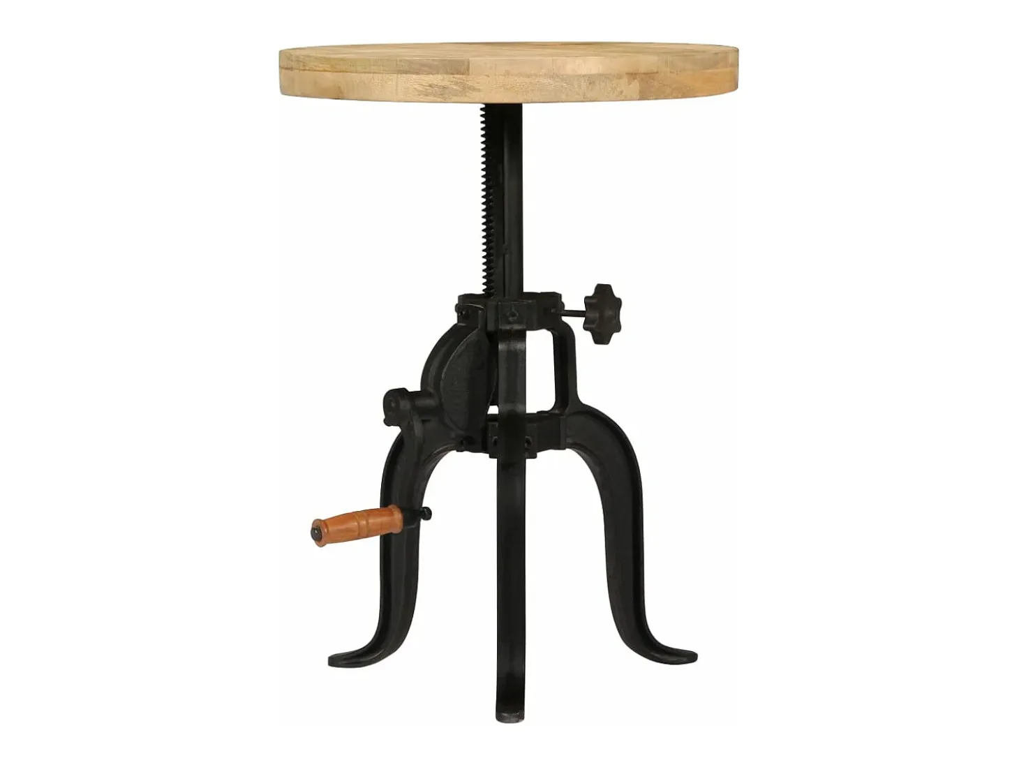 Mesa auxiliar 45x(45-62) cm madera de mango y hierro fundido
