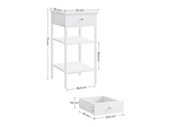 Mesa auxiliar 35x35x70 cm blanca