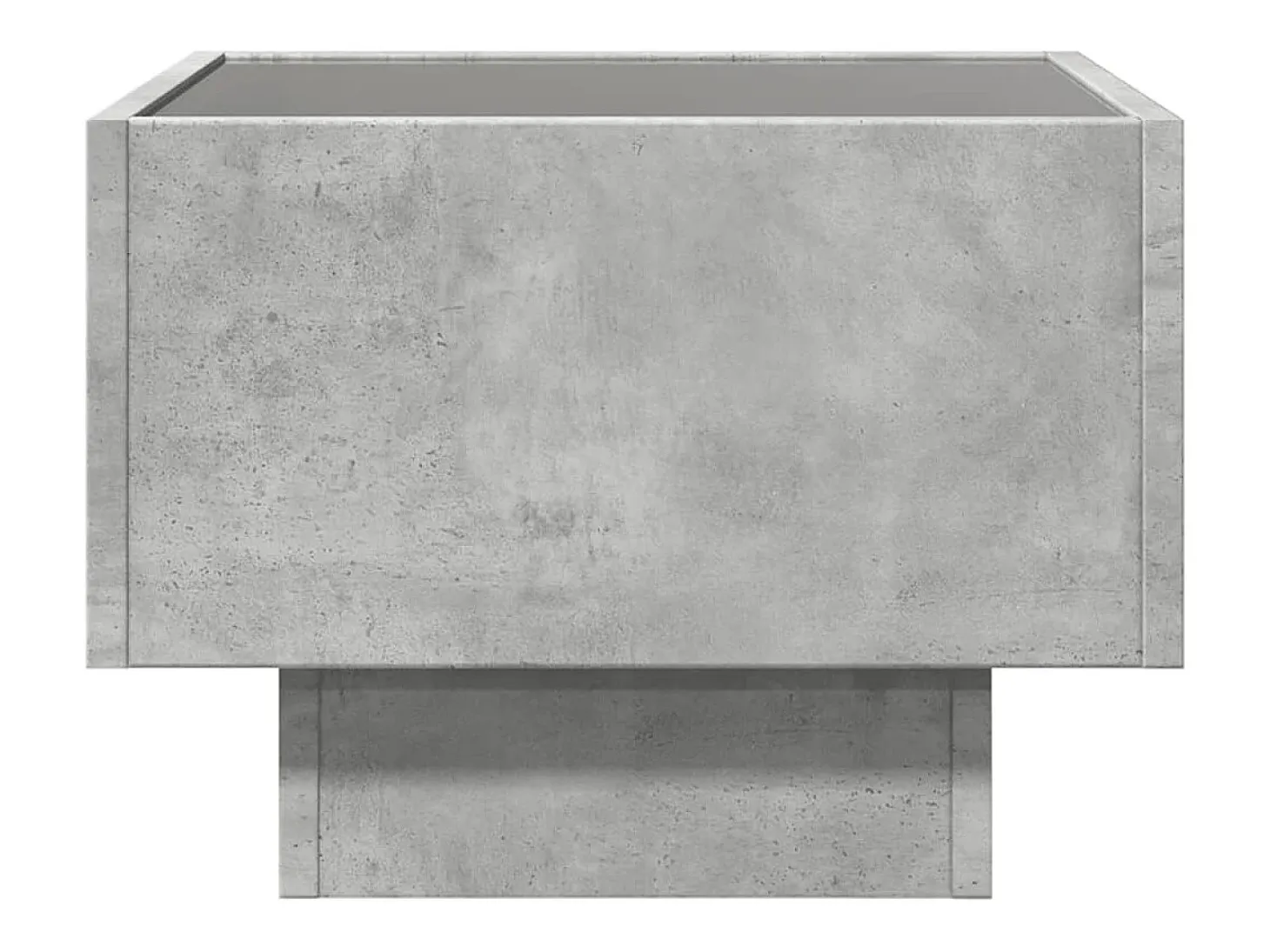 Mesa auxiliar y LED madera ingeniería gris hormigón 40x40x30cm