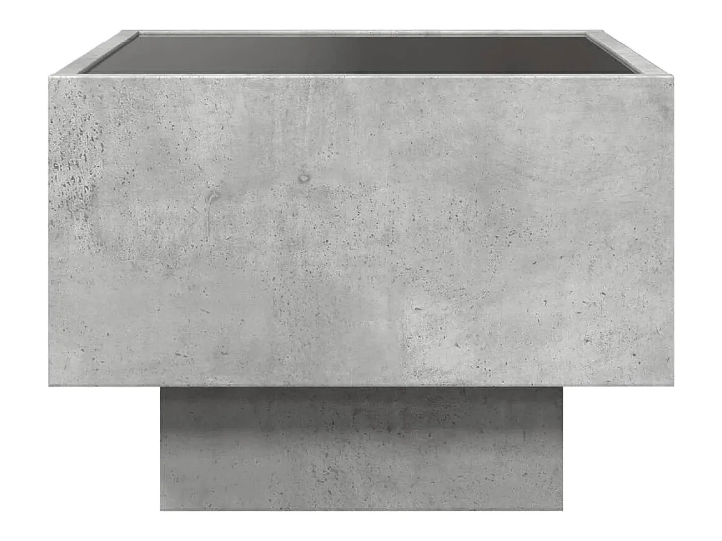 Mesa auxiliar y LED madera ingeniería gris hormigón 40x40x30cm