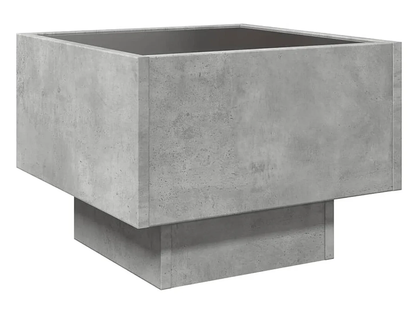 Mesa auxiliar y LED madera ingeniería gris hormigón 40x40x30cm