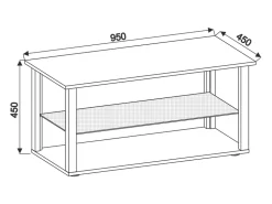 Mesa auxiliar y mesa de centro Wanilo Blanco AL. 45 x AN. 95 x P. 45 cm