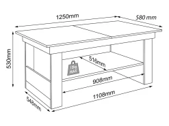 Mesa auxiliar y mesa de centro Kobila Libro AL. 52 x AN. 115 x P. 65 cm