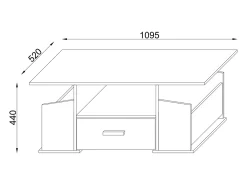 Mesa auxiliar y mesa de centro Junata Blanco AL. 44 x AN. 110 x P. 52 cm