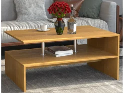 Mesa auxiliar y mesa de centro Maliso Blanco AL. 42 x AN. 90 x P. 60 cm