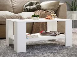 Mesa auxiliar y mesa de centro Dalus Blanco AL. 41 x AN. 90 x P. 53 cm
