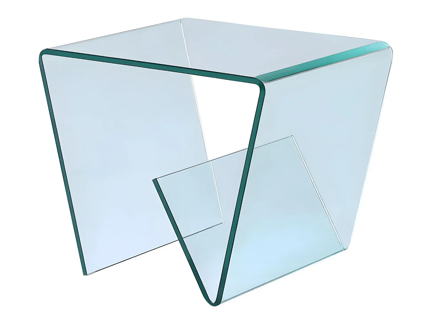 Mesa auxiliar ZENIA - Cristal templado - revistero