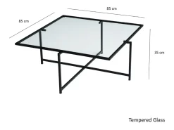 Mesa baja de diseño negra de vidrio LIMP