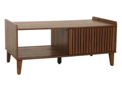 Mesa baja MCW-M48, aspecto nogal, cajón gris oscuro
