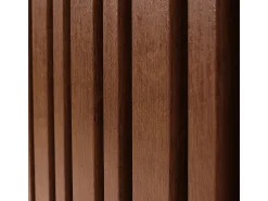 Mesa baja MCW-M48, aspecto nogal, cajón gris oscuro