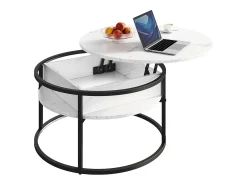 Mesa baja mármol blanco 77x77x52 marlo