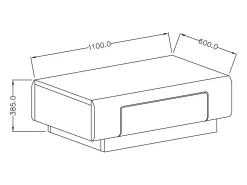 Mesa baja OHIO – Gris y roble – 110x60 cm – Estilo contemporáneo