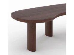Mesa baja orgánica de madera maciza de mindi oscuro - Brandan