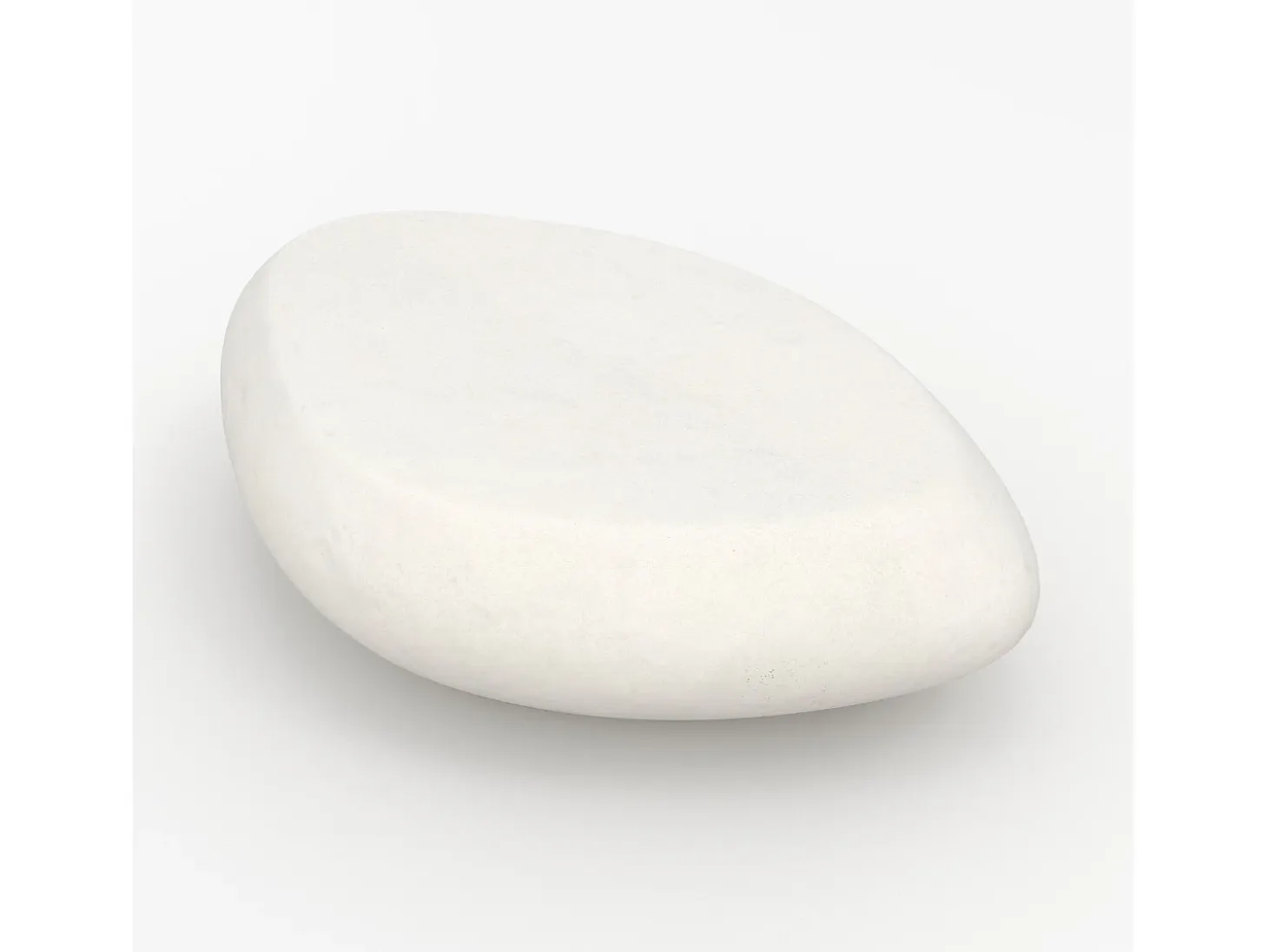 Mesa baja ovalada blanca en fibra de arcilla efecto hormigón 105 cm - Maui