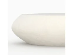 Mesa baja ovalada blanca en fibra de arcilla efecto hormigón 105 cm - Maui