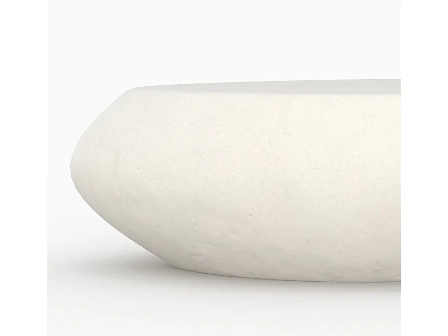Mesa baja ovalada blanca en fibra de arcilla efecto hormigón 105 cm - Maui