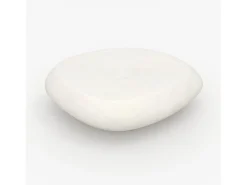Mesa baja ovalada blanca en fibra de arcilla efecto hormigón 105 cm - Maui