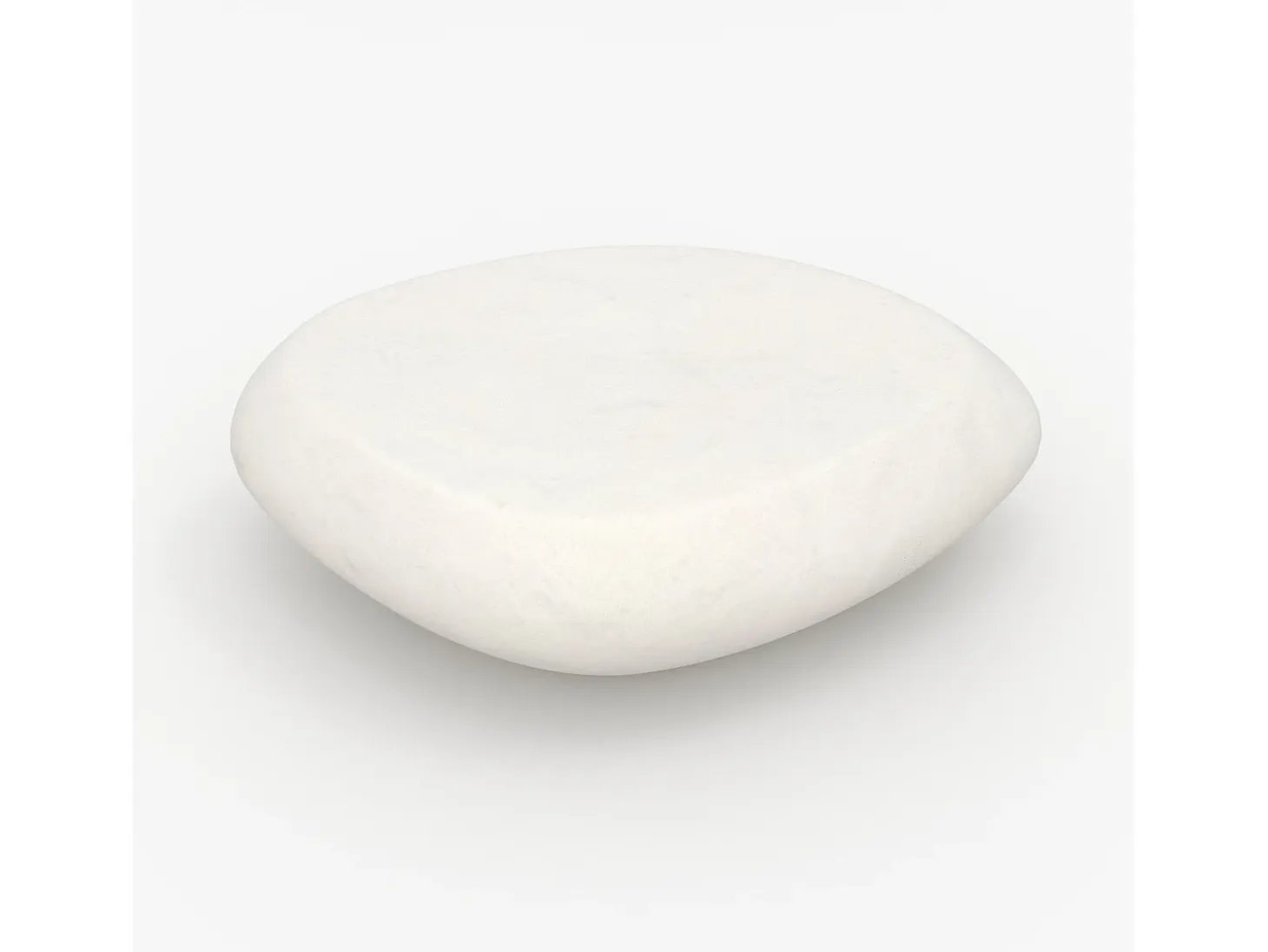 Mesa baja ovalada blanca en fibra de arcilla efecto hormigón 105 cm - Maui