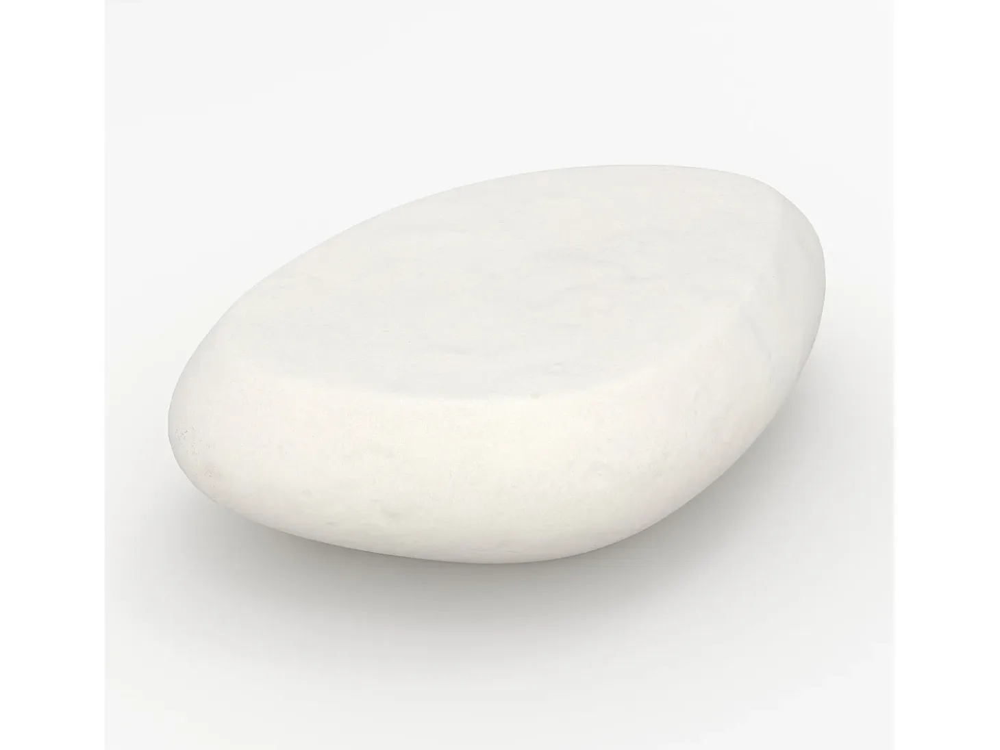 Mesa baja ovalada blanca en fibra de arcilla efecto hormigón 105 cm - Maui