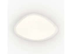 Mesa baja ovalada blanca en fibra de arcilla efecto hormigón 105 cm - Maui
