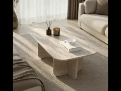 Mesa baja rectangular con tablero de bordes redondeados L120 cm - BECAJ