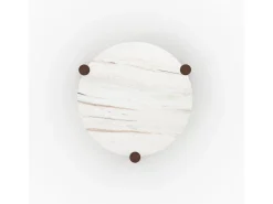 Mesa baja redonda de mármol y madera de mango D86 cm - Pauline